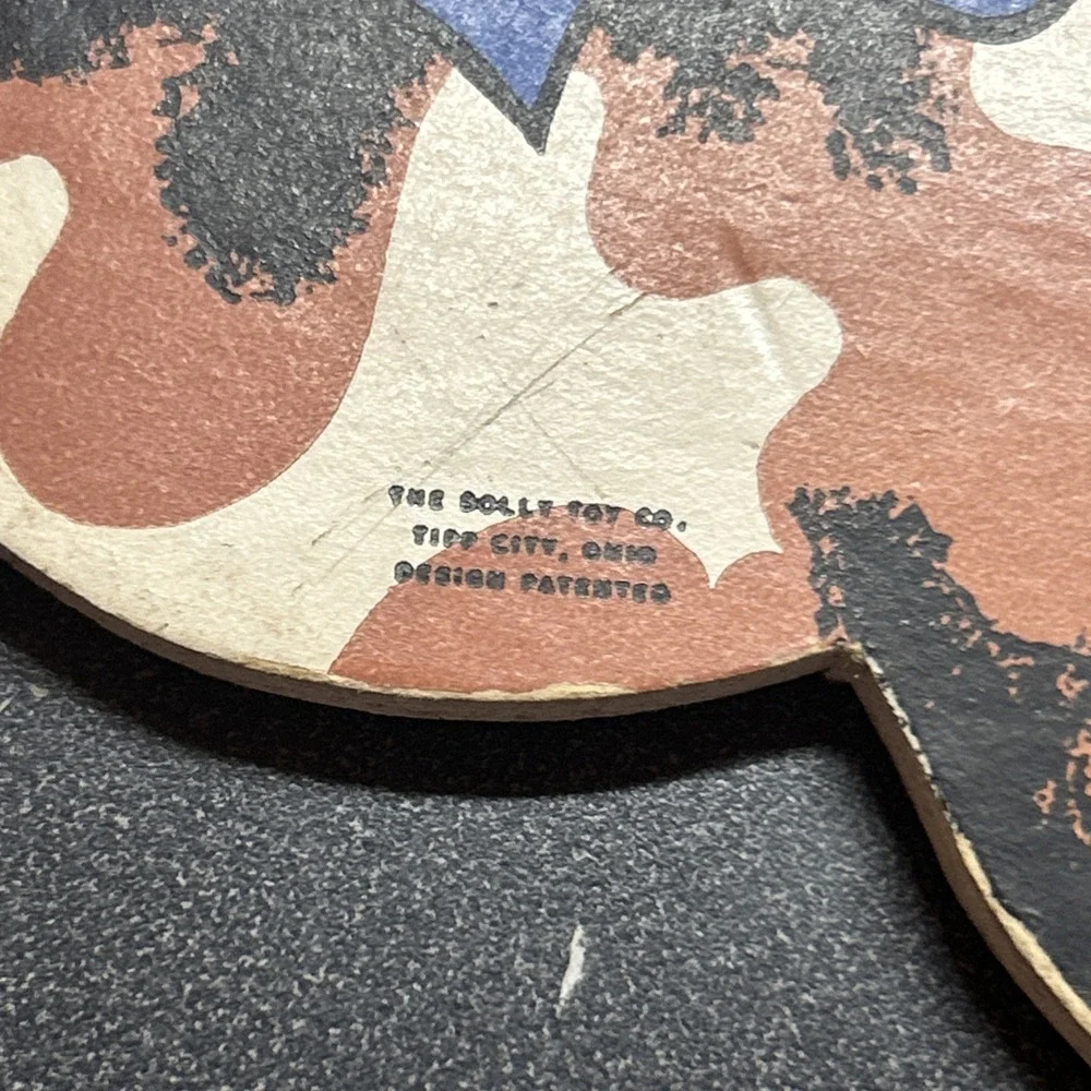 Cow Nursery Rhymes Wall Decor Vtg 50s Dolly Toy Co Plaque Hey Diddle Diddle